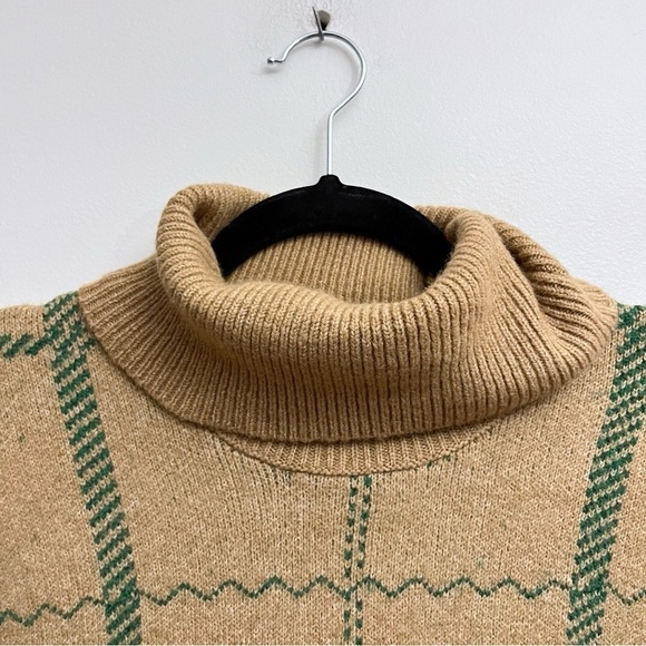 Lumiere Women’s Medium Wool Blend Plaid Turtleneck Popover Sweater - Picture 2 of 6